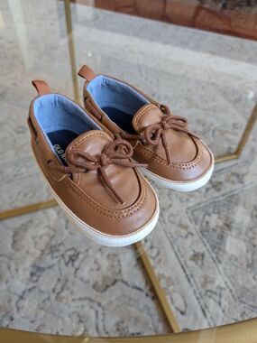 Old Navy Tan Brown Toddler Boat Shoes, Sz. 12-18 Months